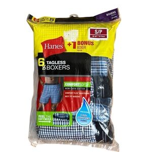 Hanes ComfortSoft Tagless Boxers Small Size 28-30 6 Pair